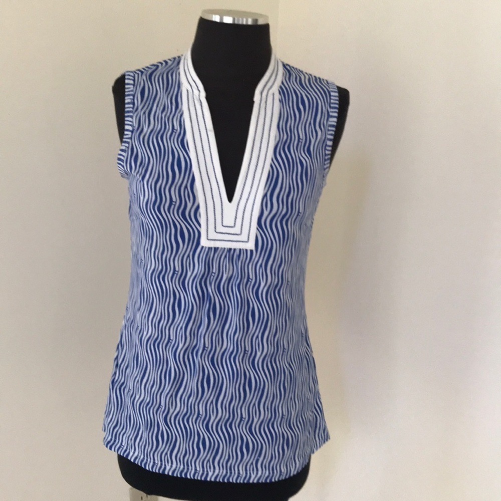 LILLY PULITZER Size S blue combo high neck top